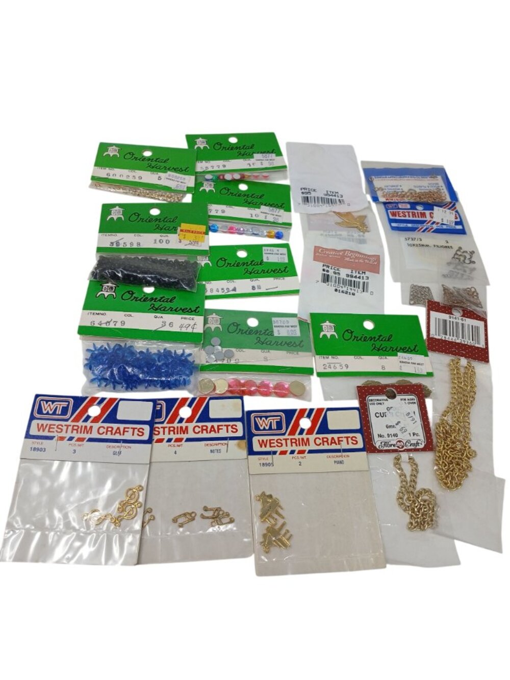 Jewelry Craft Making Lot Beads Charms Chain Findings Rhinestone Most Vintage #D9 - Picture 2 of 8